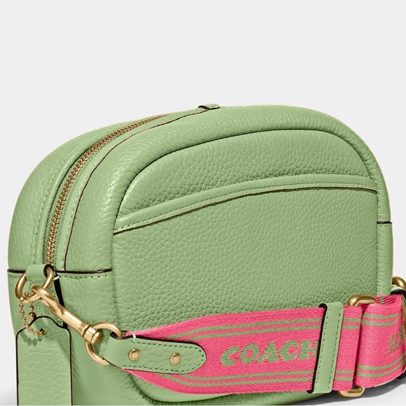 Coach Bags Coach Green And Pink Leather Cross Body Camera Bag Poshmark